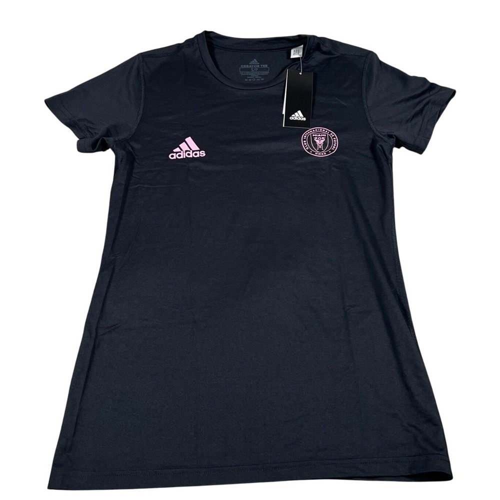 Adidas Inter Miami CF Creator‎ Tee Womens Small Black Pink Soccer Shirt NEW
